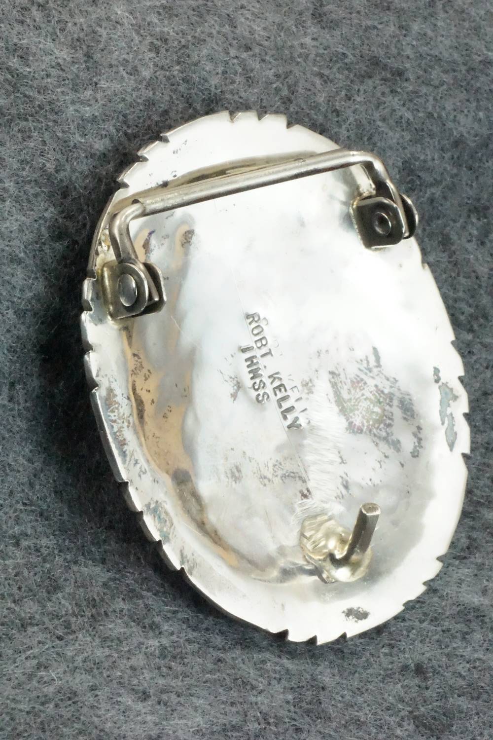 Turquoise, Coral & Sterling Silver Belt Buckle - Robert Kelly