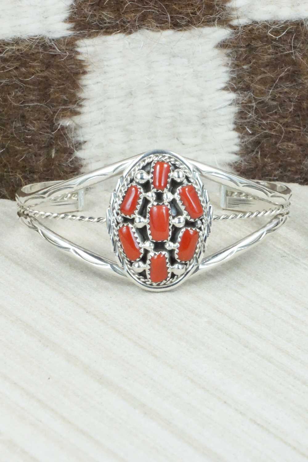 Coral and Sterling Silver Bracelet - Melvin Chee