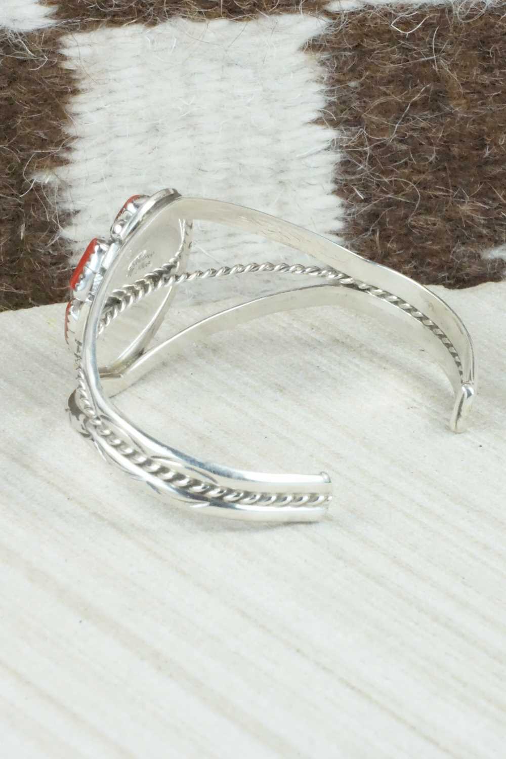 Coral and Sterling Silver Bracelet - Melvin Chee