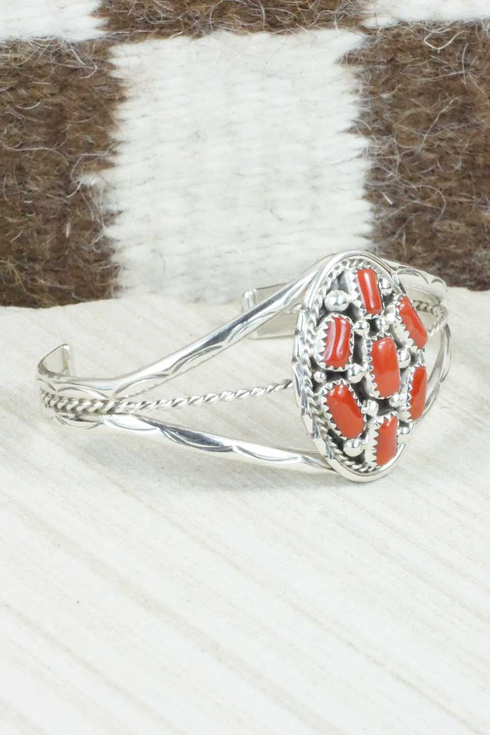 Coral and Sterling Silver Bracelet - Melvin Chee