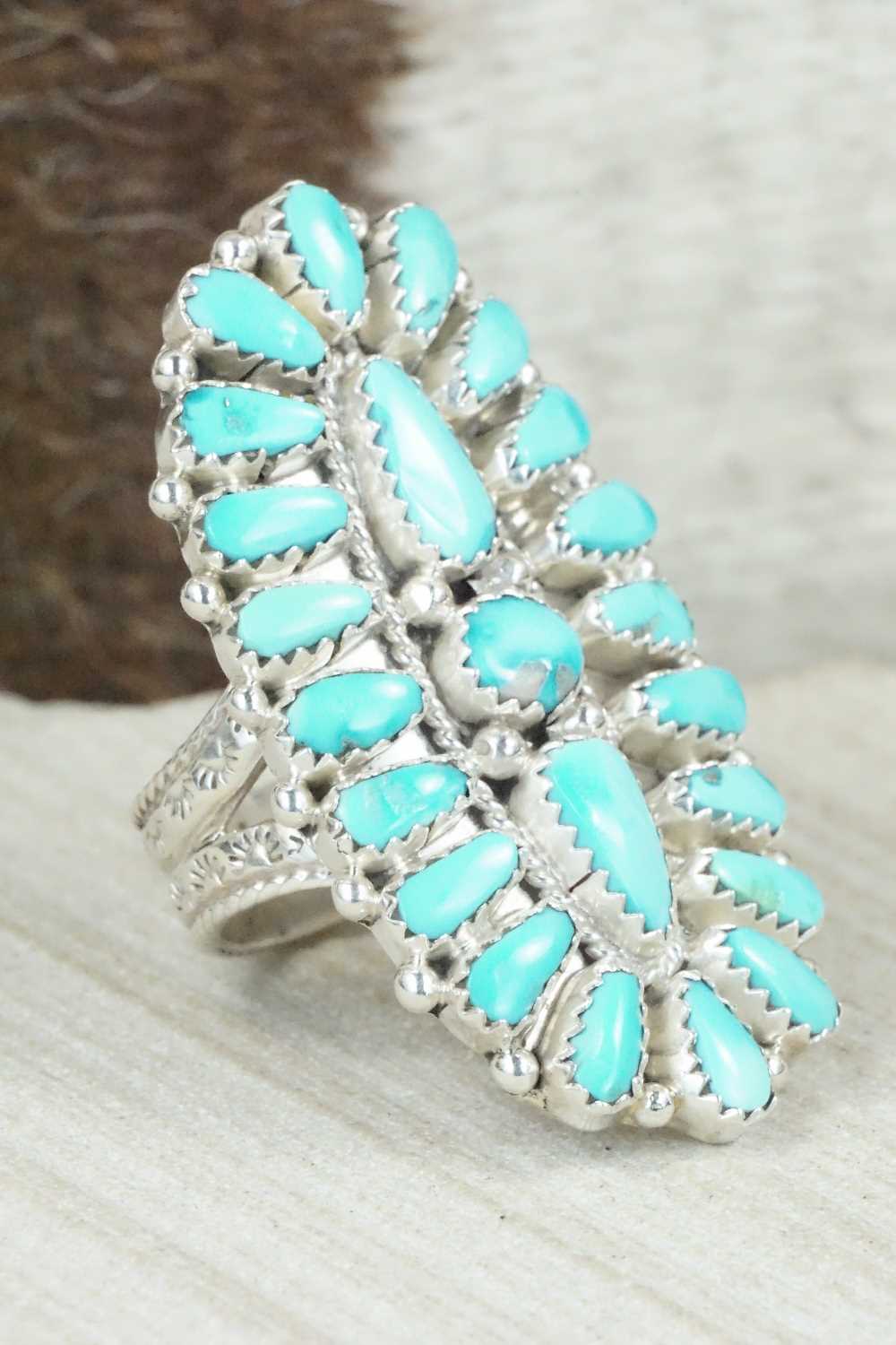 Turquoise & Sterling Silver Ring - Donovan Wilson - Size 8.75