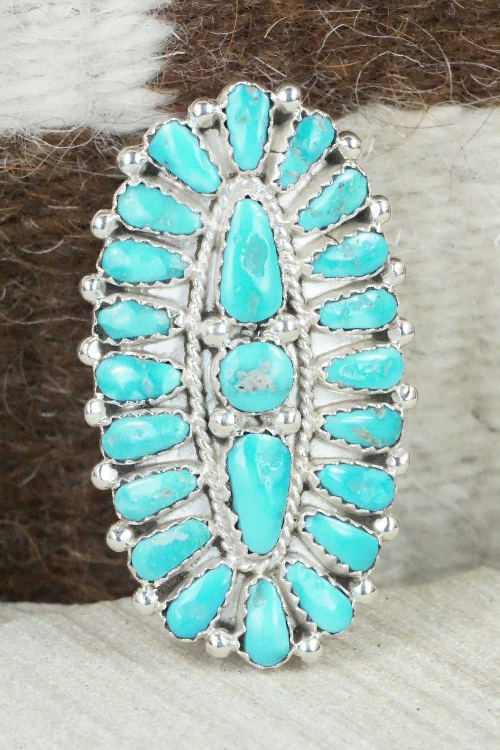 Turquoise & Sterling Silver Ring - Donovan Wilson - Size 8.75