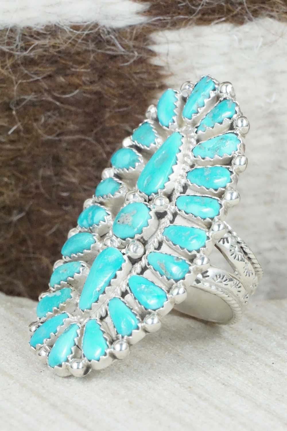 Turquoise & Sterling Silver Ring - Donovan Wilson - Size 8.75