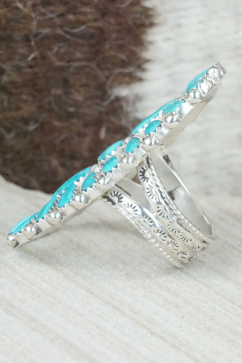 Turquoise & Sterling Silver Ring - Donovan Wilson - Size 8.75