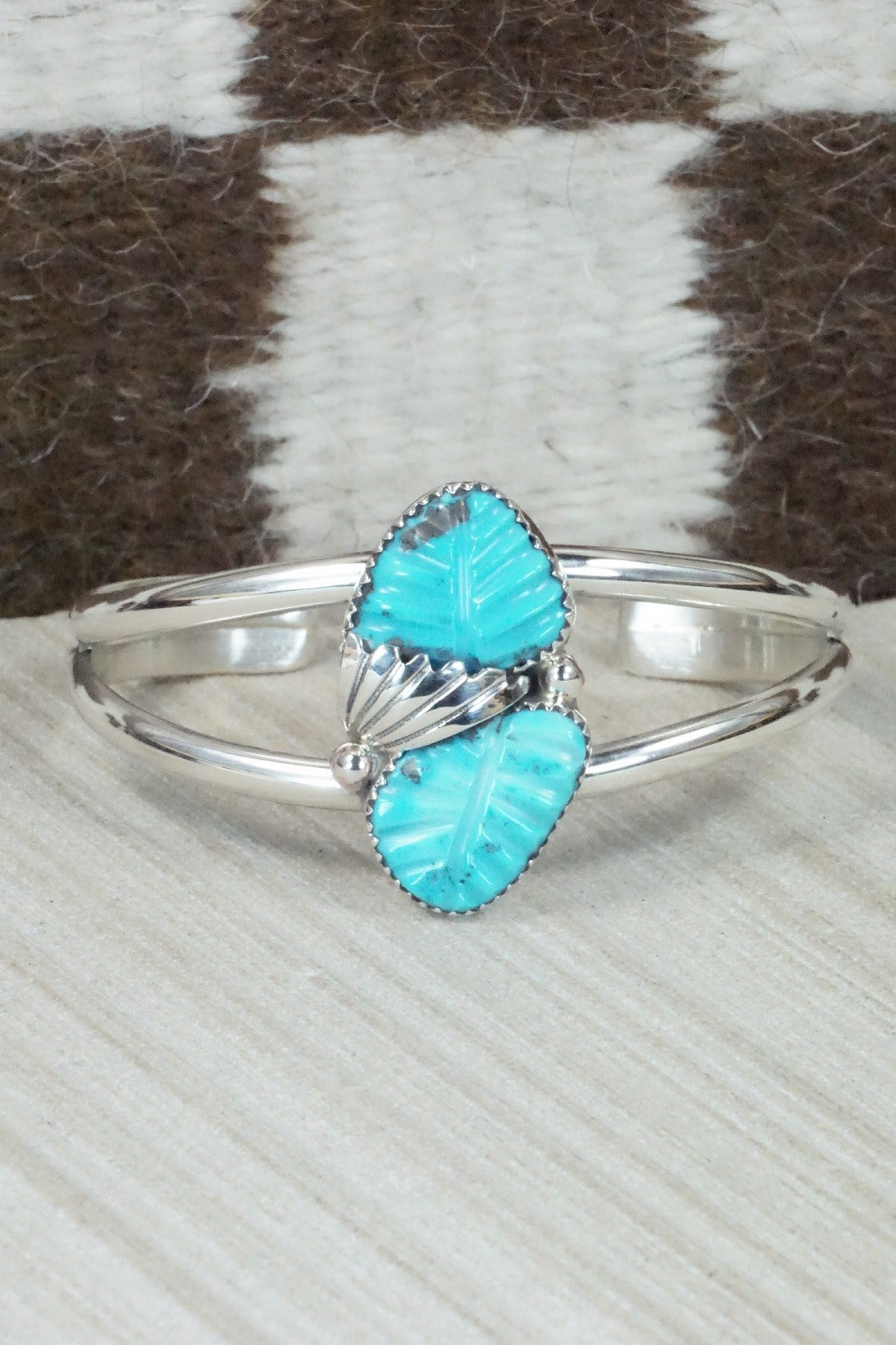 Turquoise & Sterling Silver Bracelet - Lyolita Tsattie