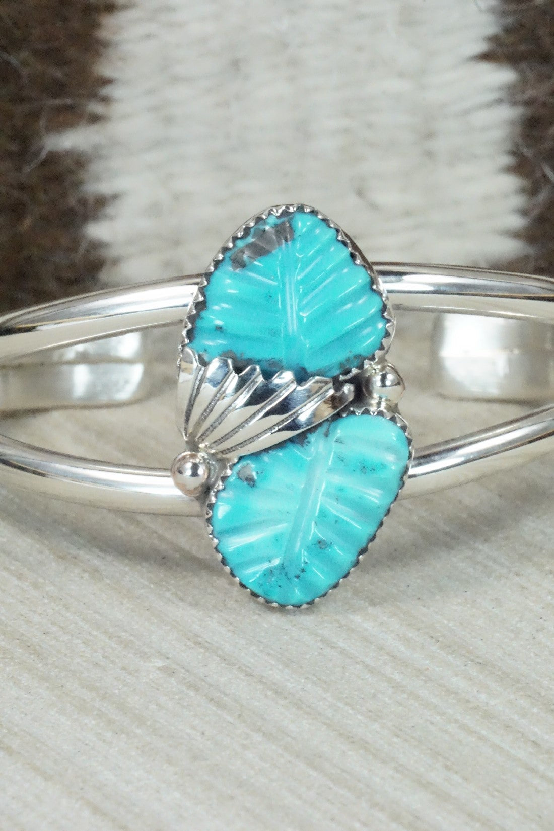 Turquoise & Sterling Silver Bracelet - Lyolita Tsattie