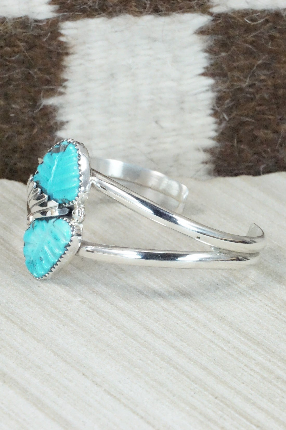 Turquoise & Sterling Silver Bracelet - Lyolita Tsattie