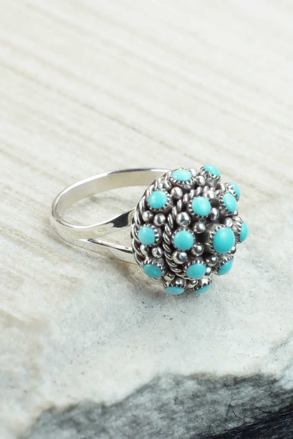 Turquoise & Sterling Silver Ring - Dickie Charlie - Size 7.75