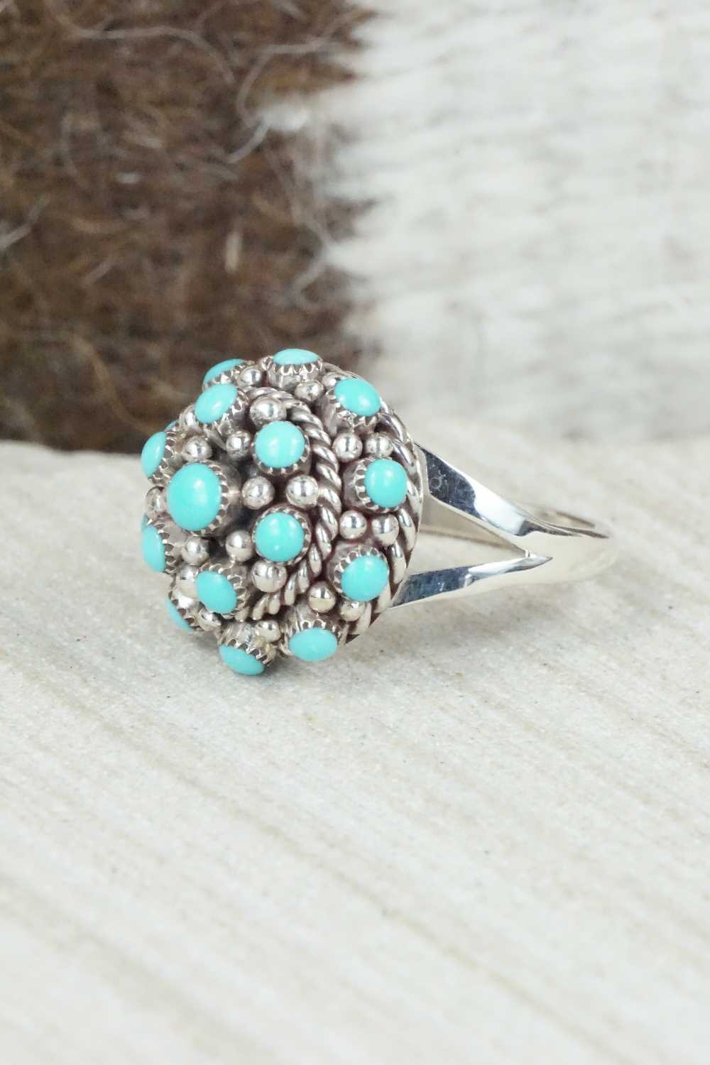 Turquoise & Sterling Silver Ring - Dickie Charlie - Size 8.5