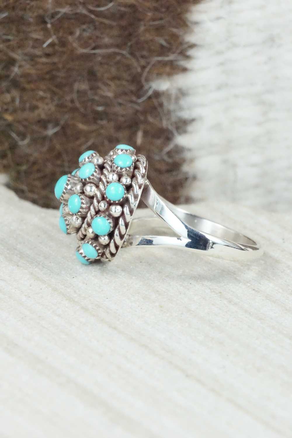 Turquoise & Sterling Silver Ring - Dickie Charlie - Size 7.75