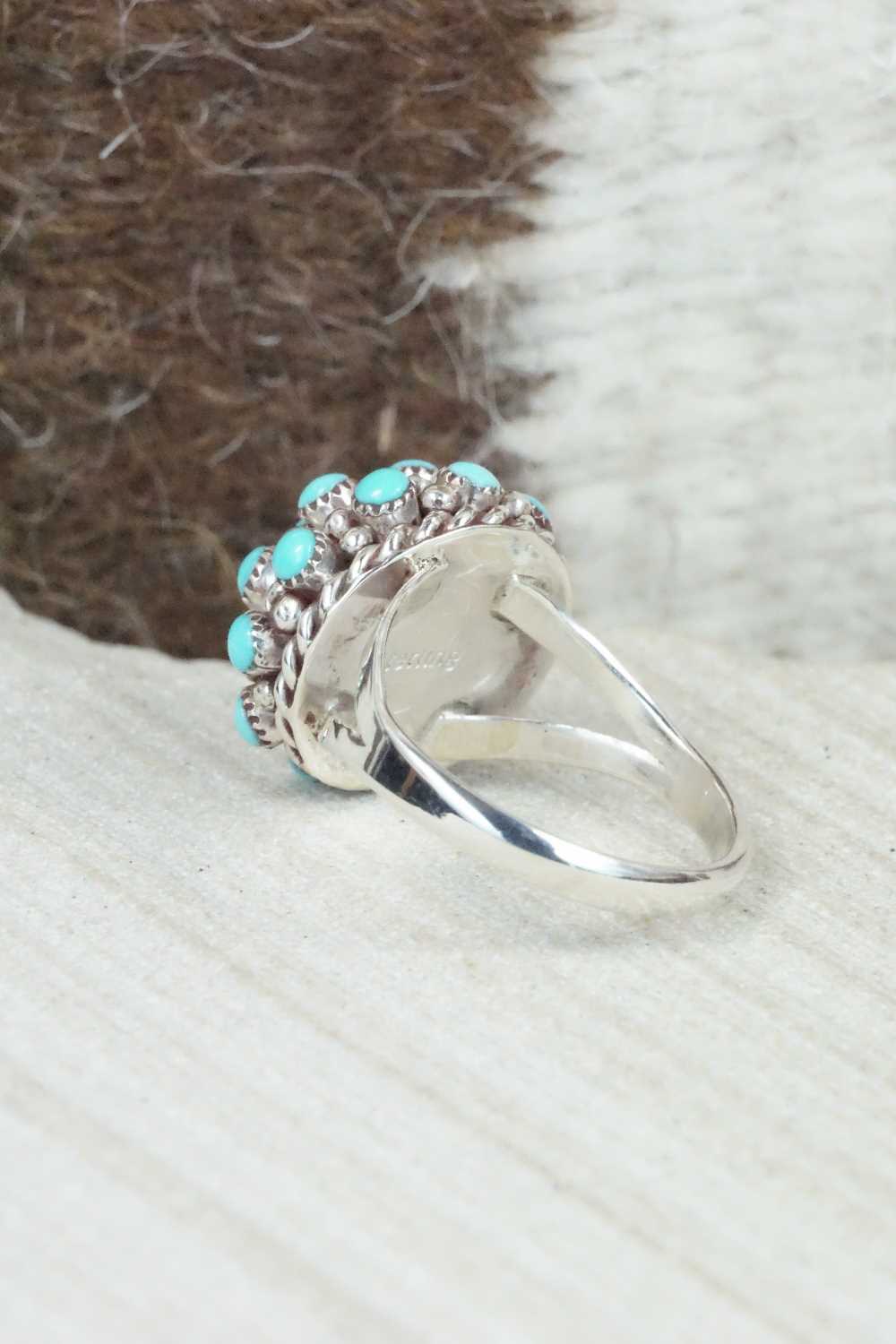 Turquoise & Sterling Silver Ring - Dickie Charlie - Size 7.75