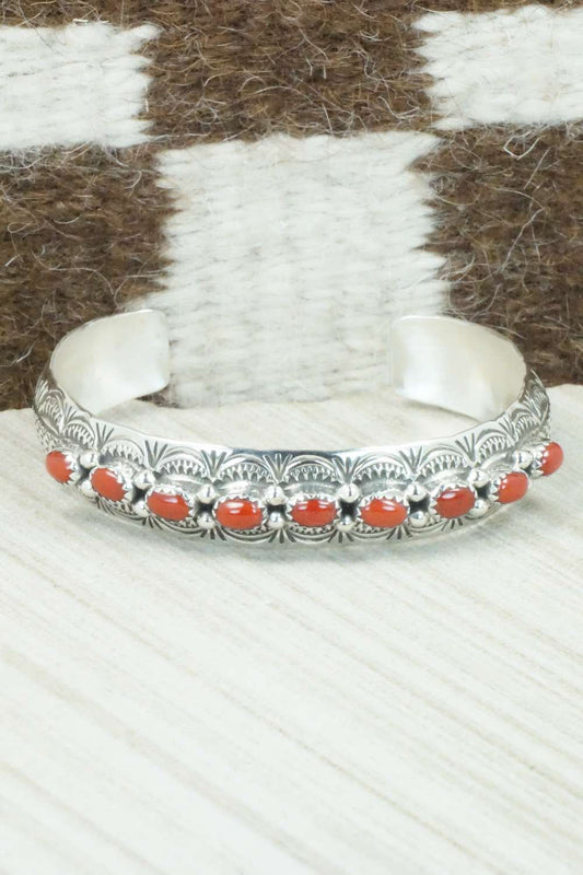 Coral & Sterling Silver Bracelet - Glenn Sandoval