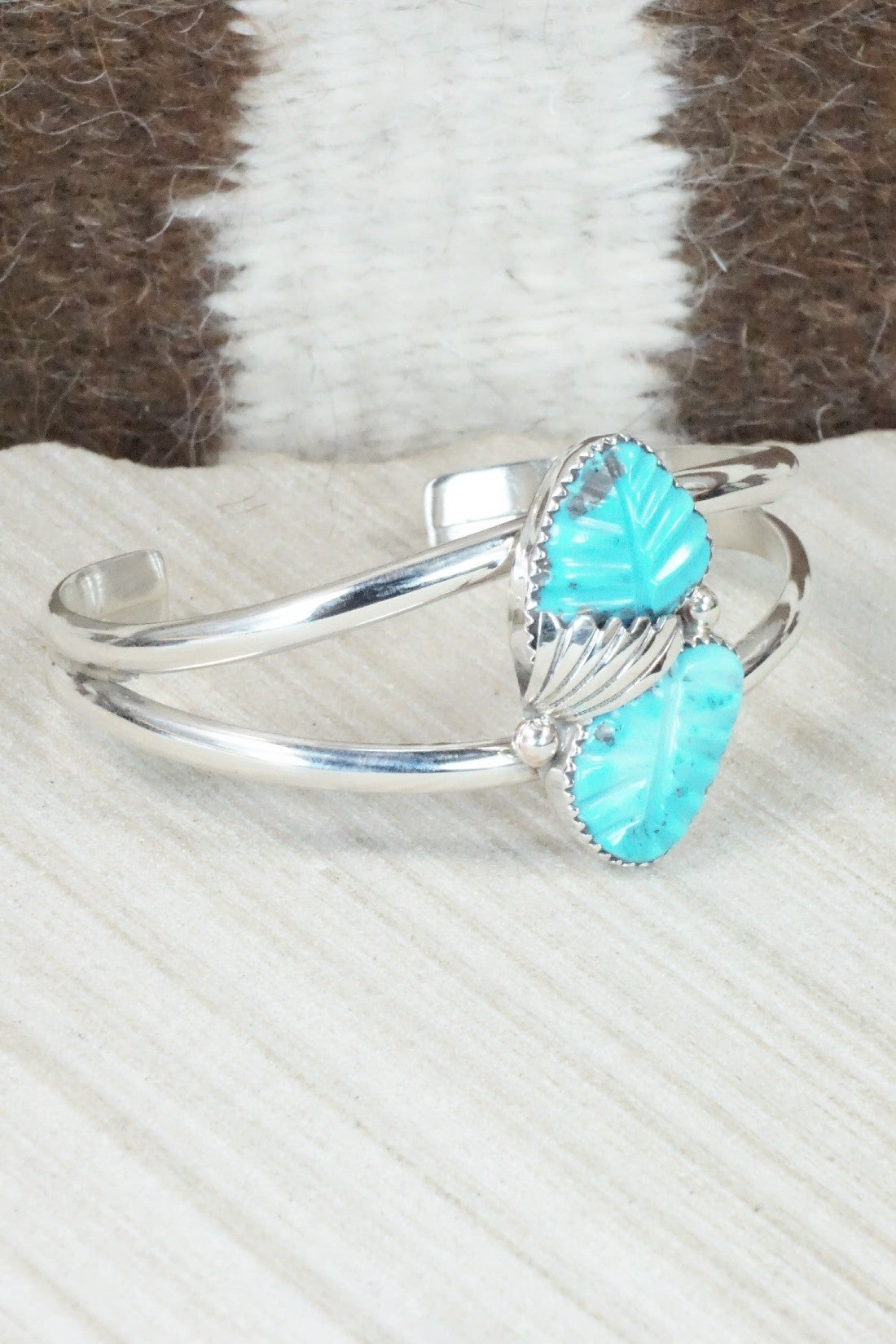 Turquoise & Sterling Silver Bracelet - Lyolita Tsattie