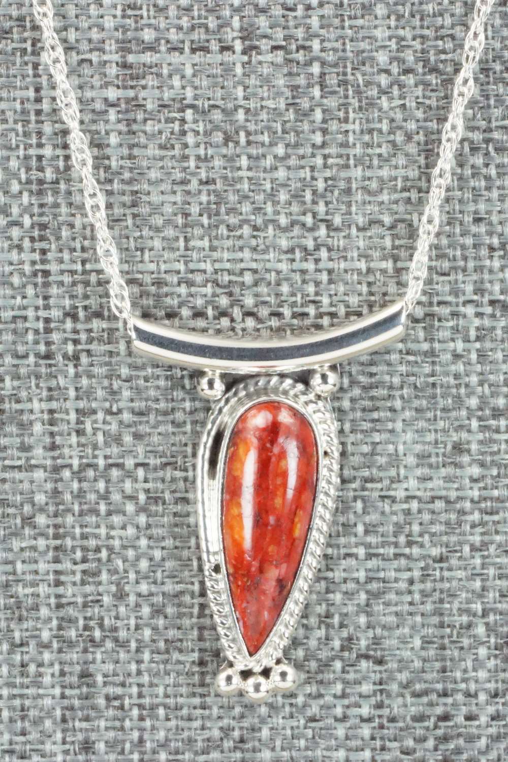Spiny Oyster & Sterling Silver Necklace - Sharon McCarthy