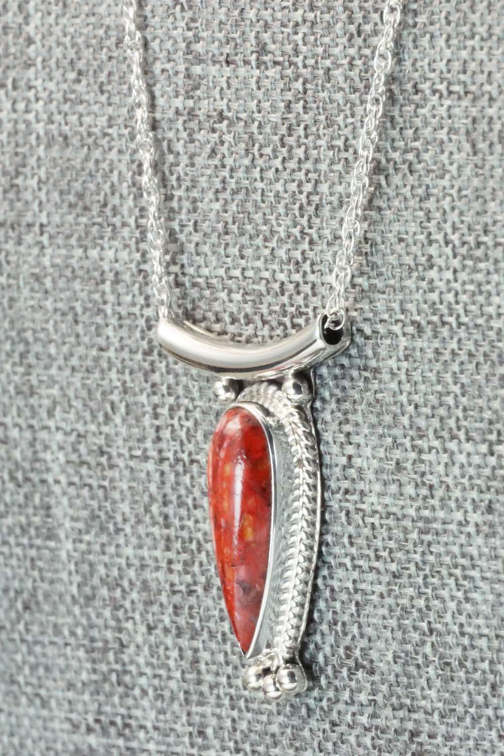 Spiny Oyster & Sterling Silver Necklace - Sharon McCarthy