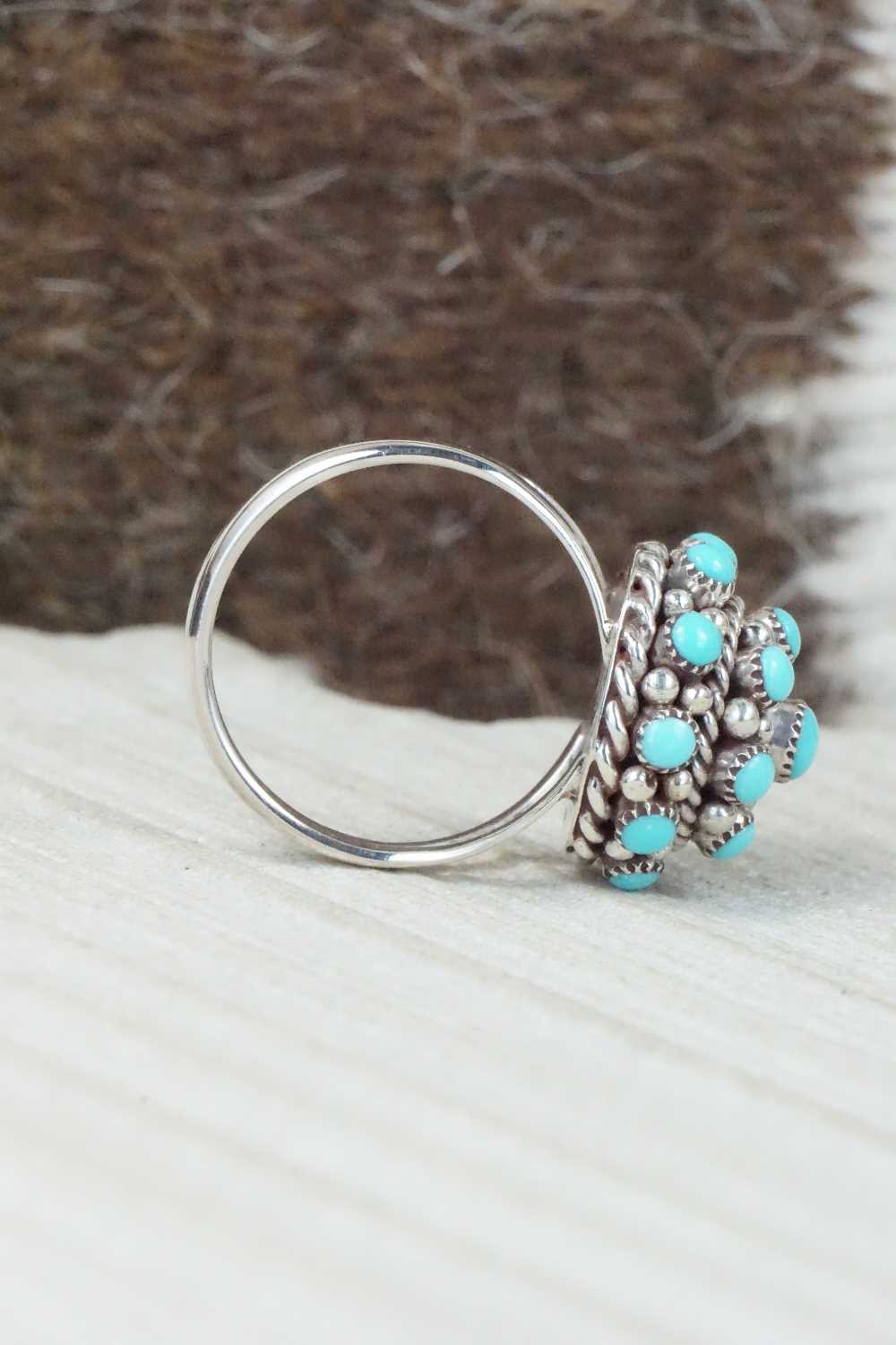 Turquoise & Sterling Silver Ring - Dickie Charlie - Size 7.75