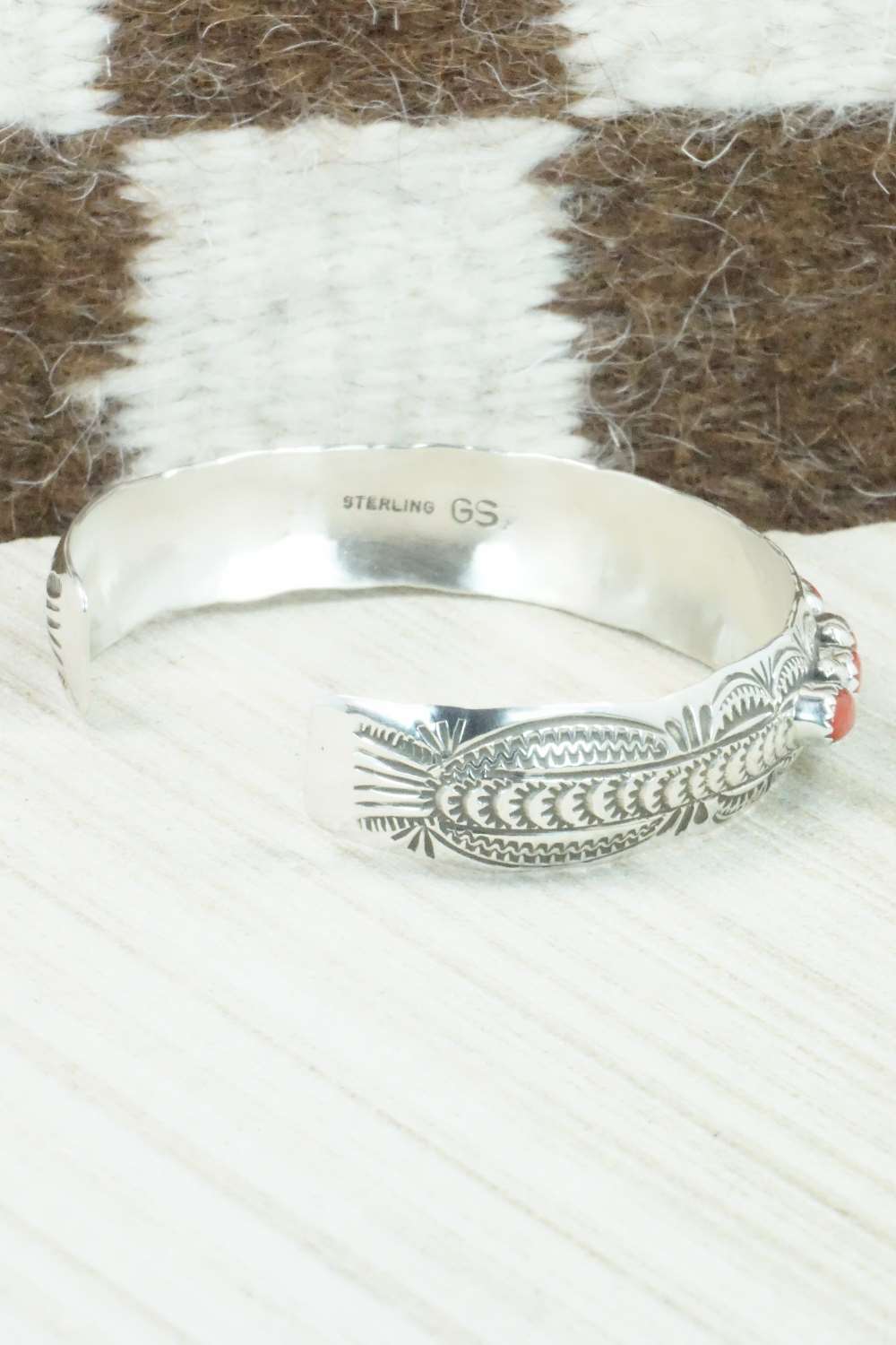 Coral & Sterling Silver Bracelet - Glenn Sandoval