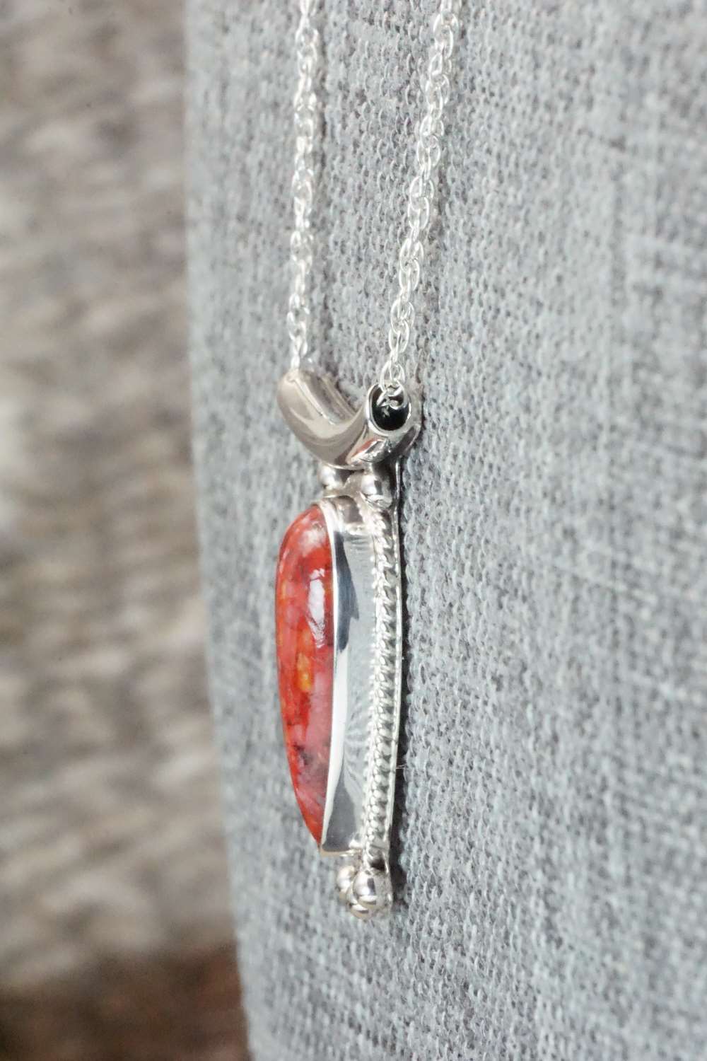 Spiny Oyster & Sterling Silver Necklace - Sharon McCarthy