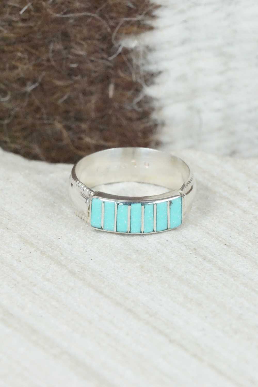 Turquoise & Sterling Silver Ring - Orlando Laweka - Size 7.25