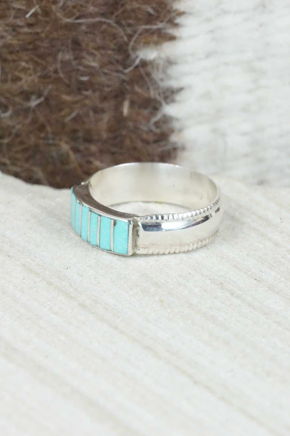 Turquoise & Sterling Silver Ring - Orlando Laweka - Size 8