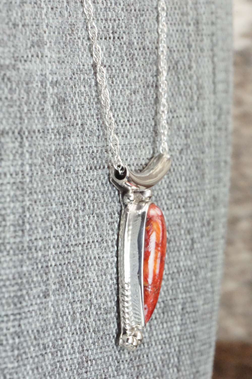 Spiny Oyster & Sterling Silver Necklace - Sharon McCarthy