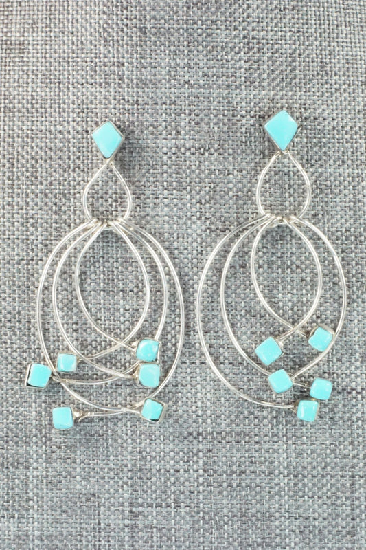 Turquoise & Sterling Silver Earrings - Farrah Larue