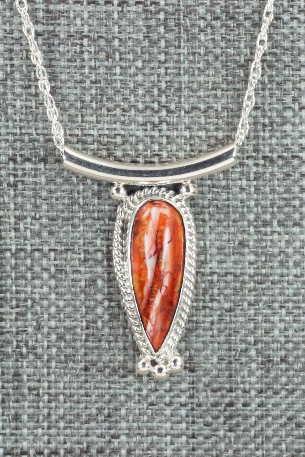 Spiny Oyster & Sterling Silver Necklace - Sharon McCarthy