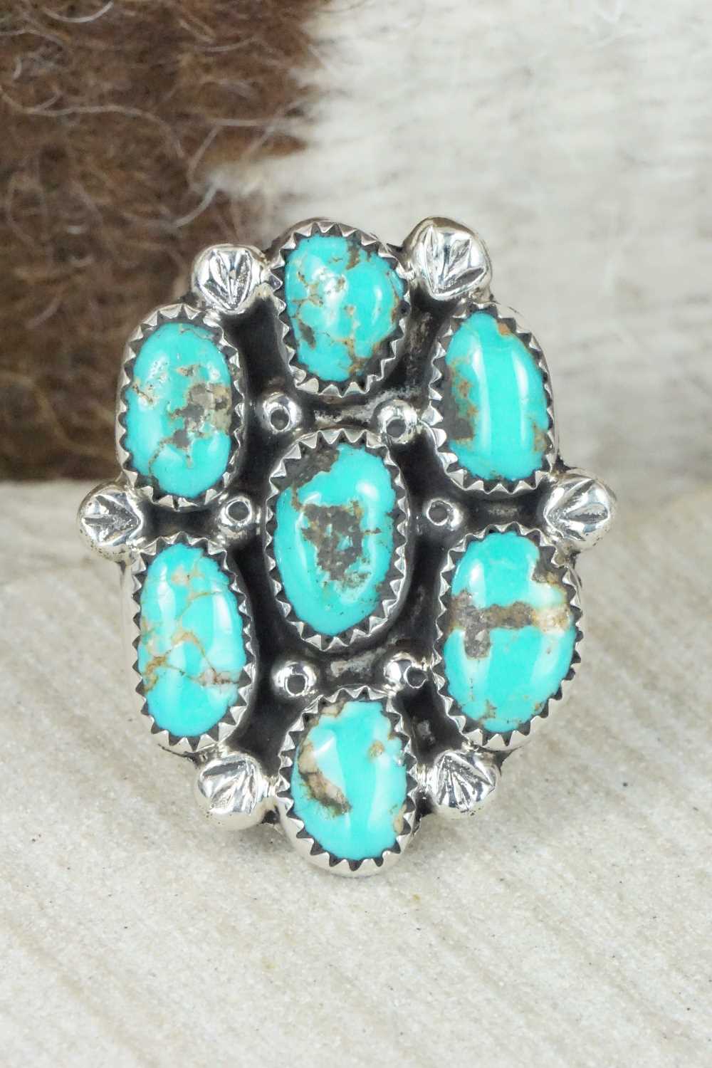 Turquoise & Sterling Silver Ring - Priscilla Reeder - Size 9