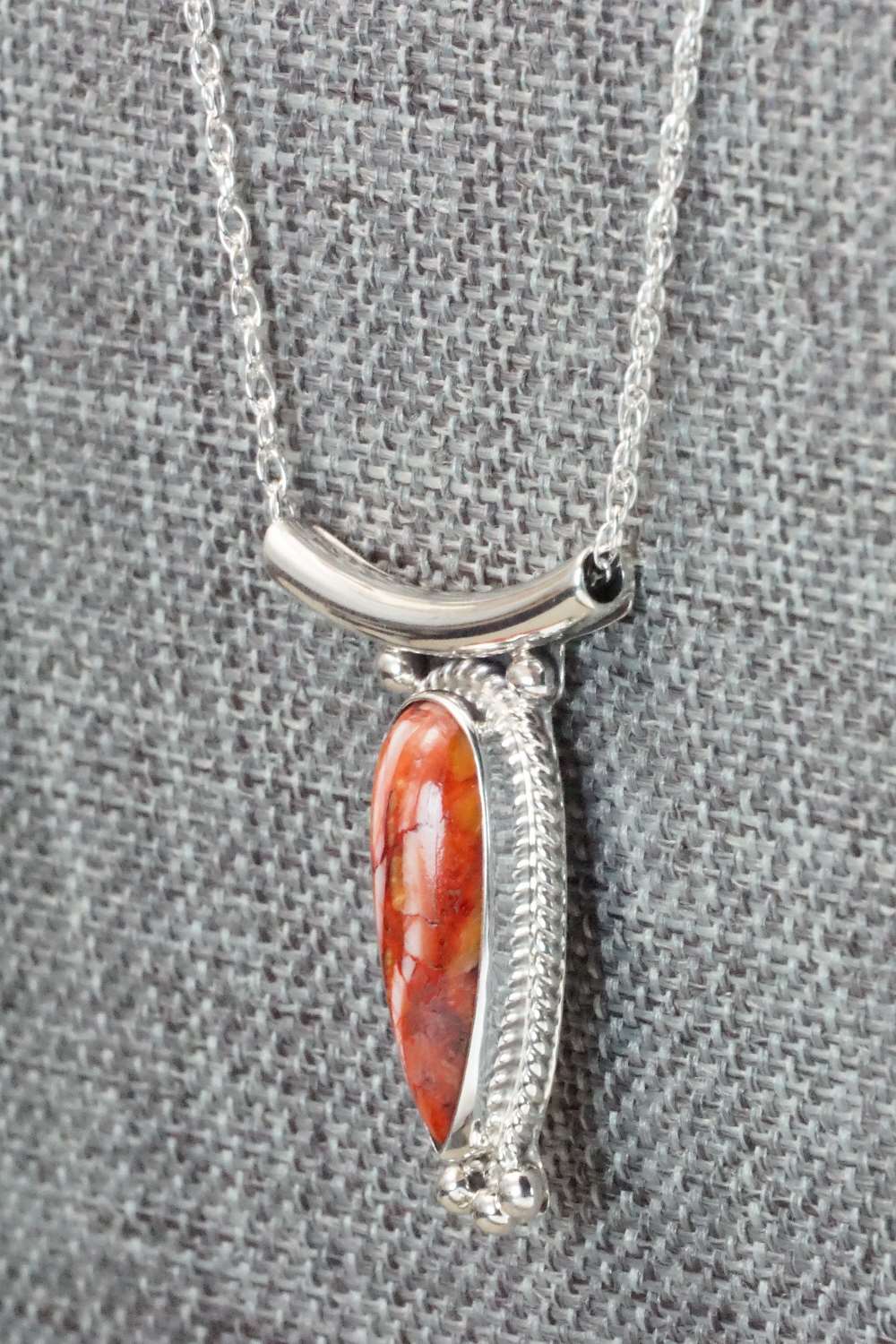 Spiny Oyster & Sterling Silver Necklace - Sharon McCarthy