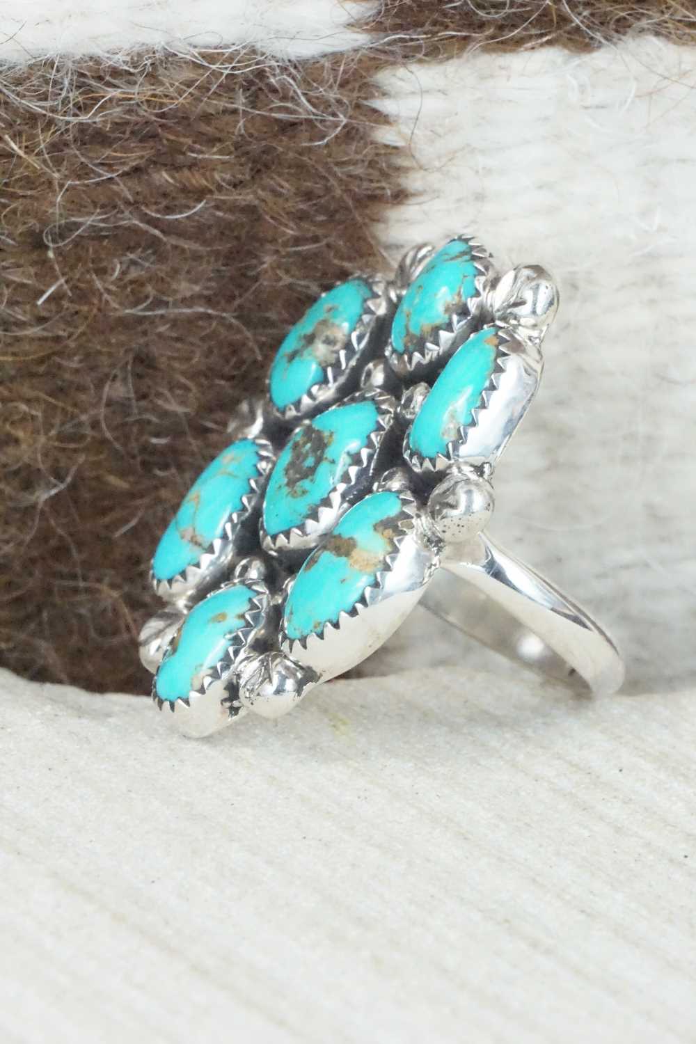 Turquoise & Sterling Silver Ring - Priscilla Reeder - Size 9
