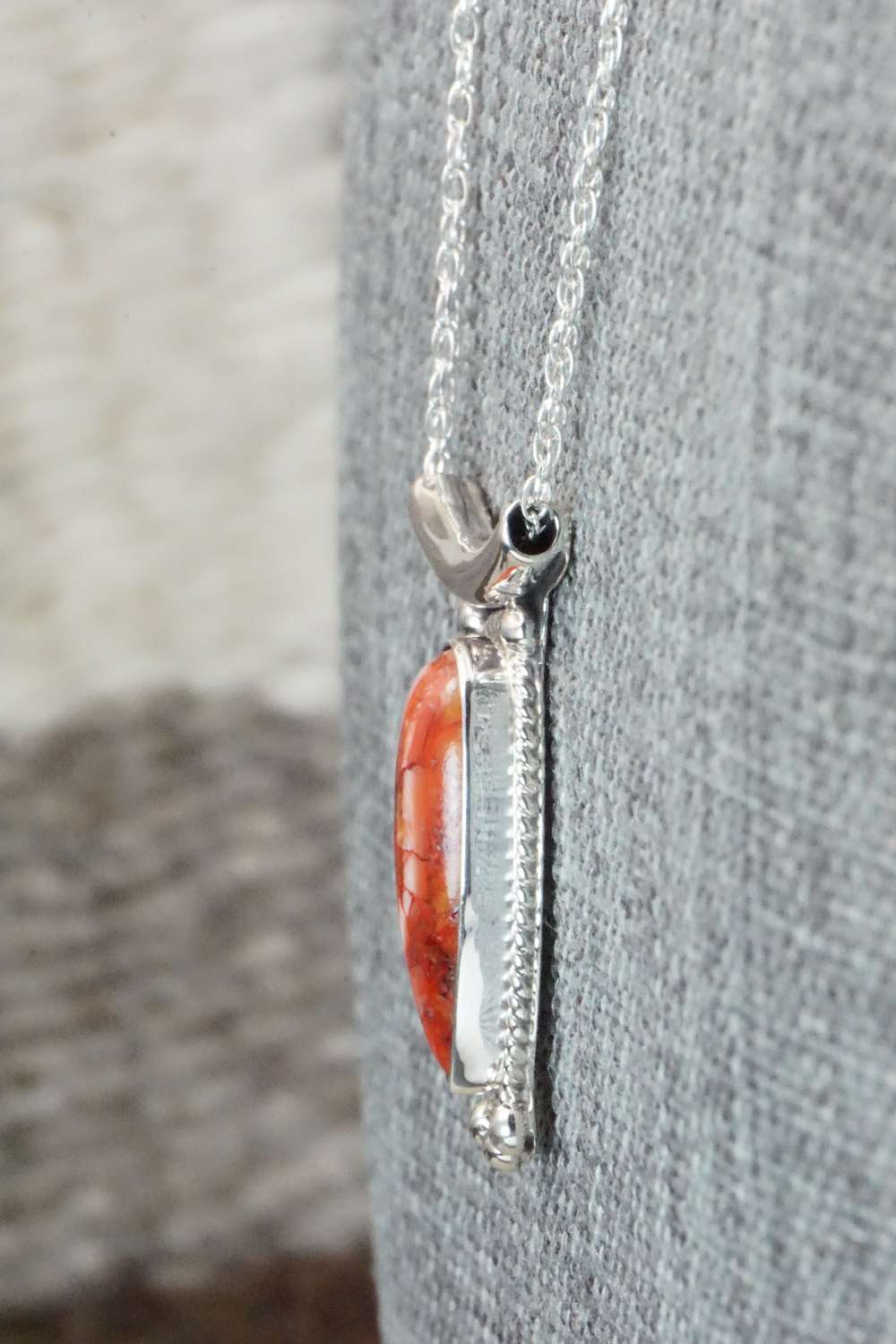 Spiny Oyster & Sterling Silver Necklace - Sharon McCarthy