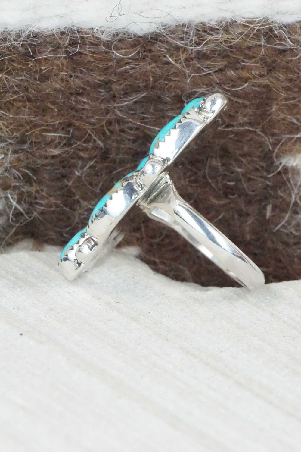 Turquoise & Sterling Silver Ring - Priscilla Reeder - Size 9