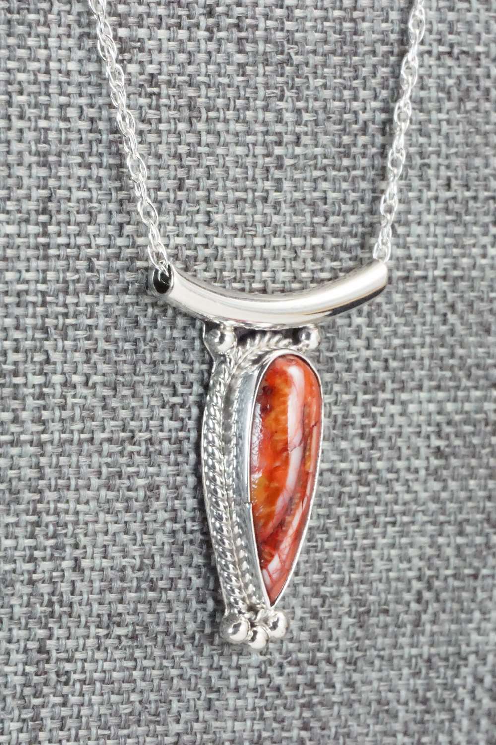 Spiny Oyster & Sterling Silver Necklace - Sharon McCarthy