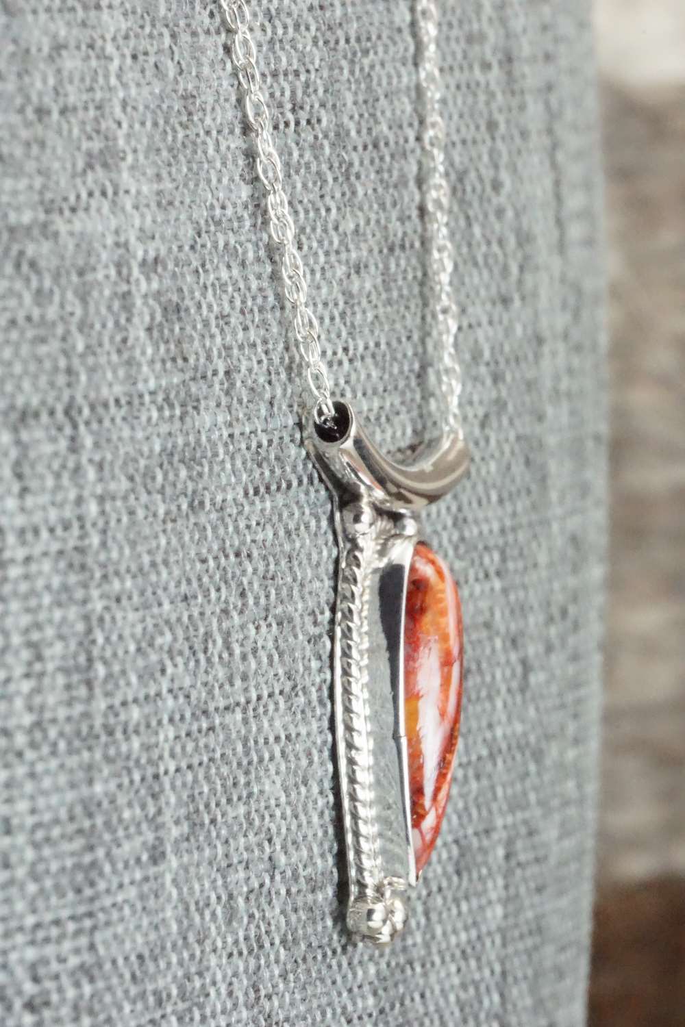 Spiny Oyster & Sterling Silver Necklace - Sharon McCarthy