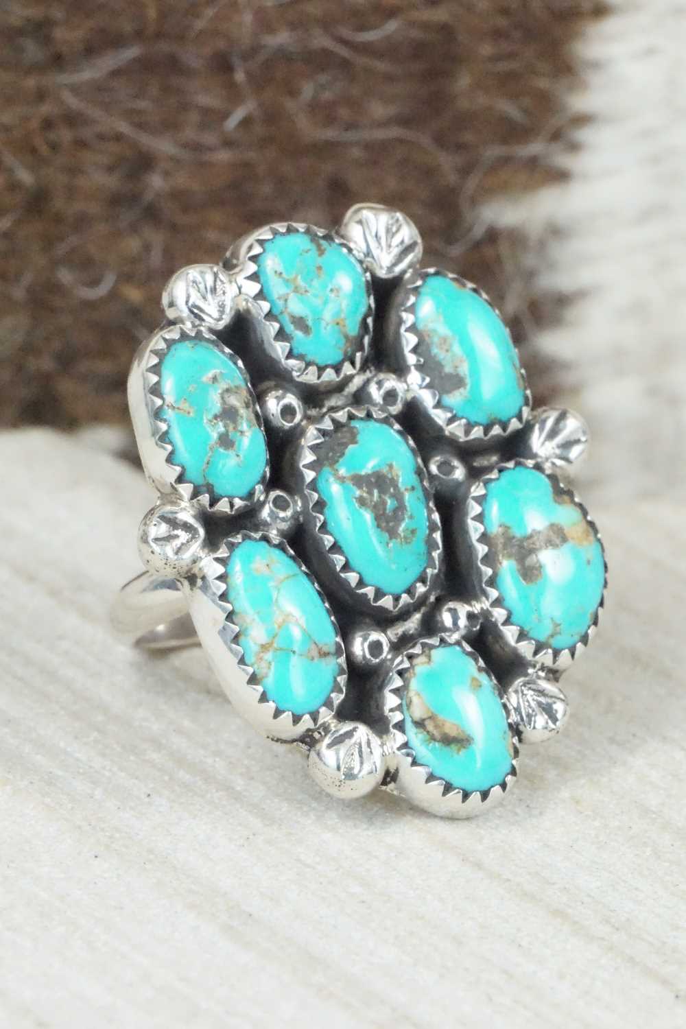 Turquoise & Sterling Silver Ring - Priscilla Reeder - Size 9