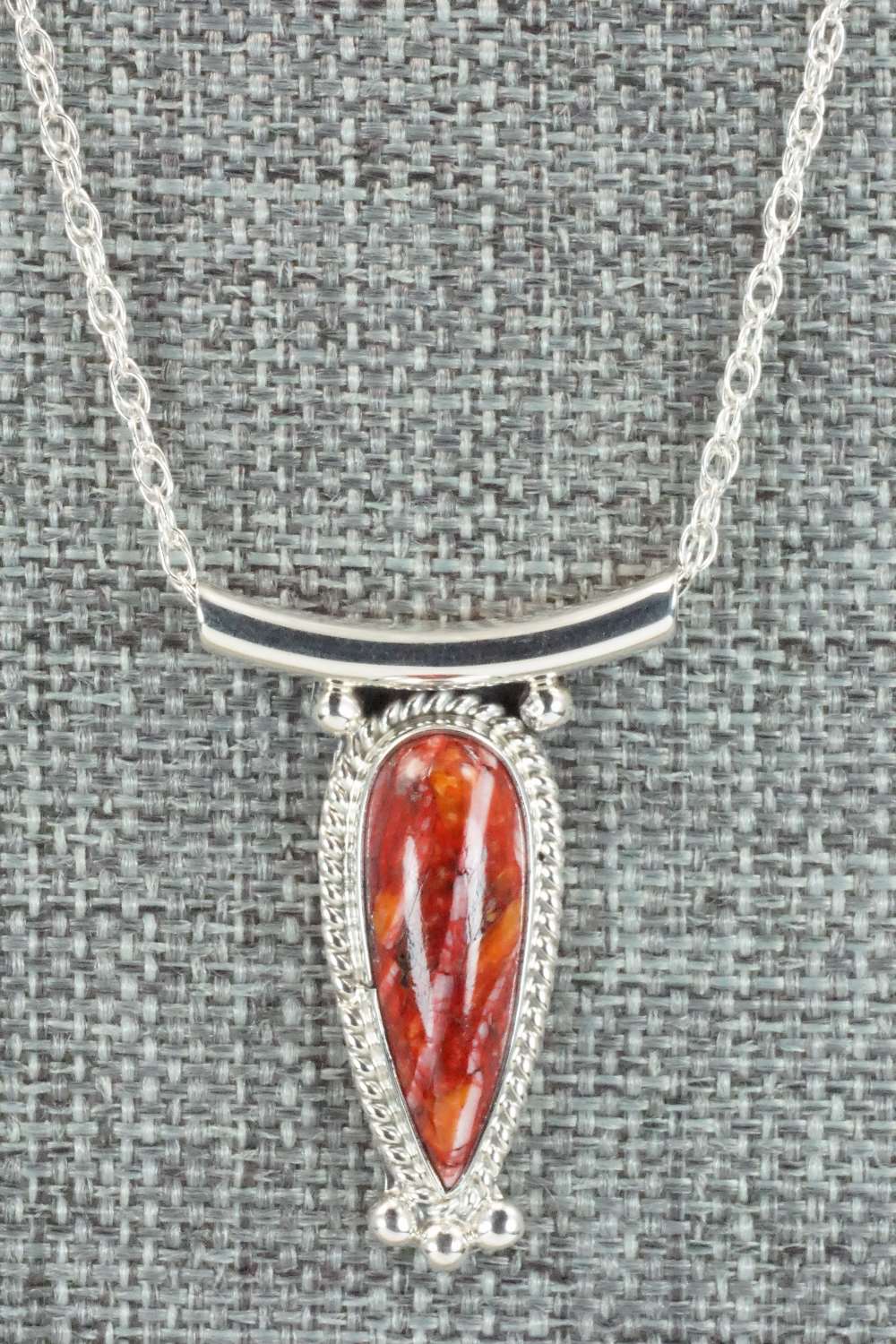 Spiny Oyster & Sterling Silver Necklace - Sharon McCarthy