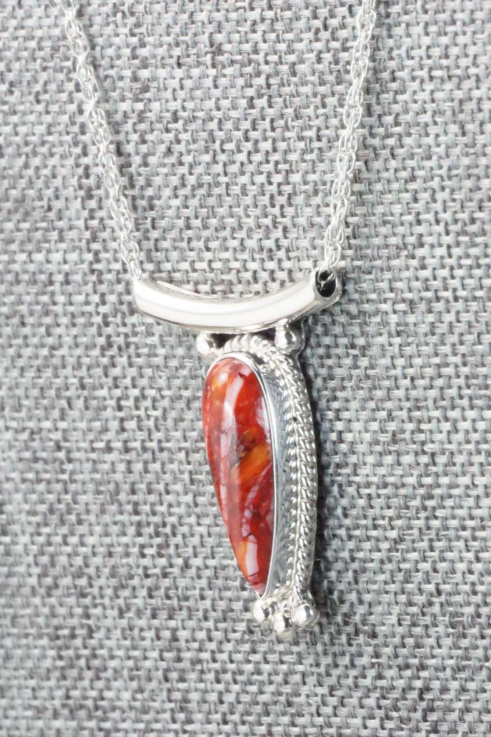Spiny Oyster & Sterling Silver Necklace - Sharon McCarthy