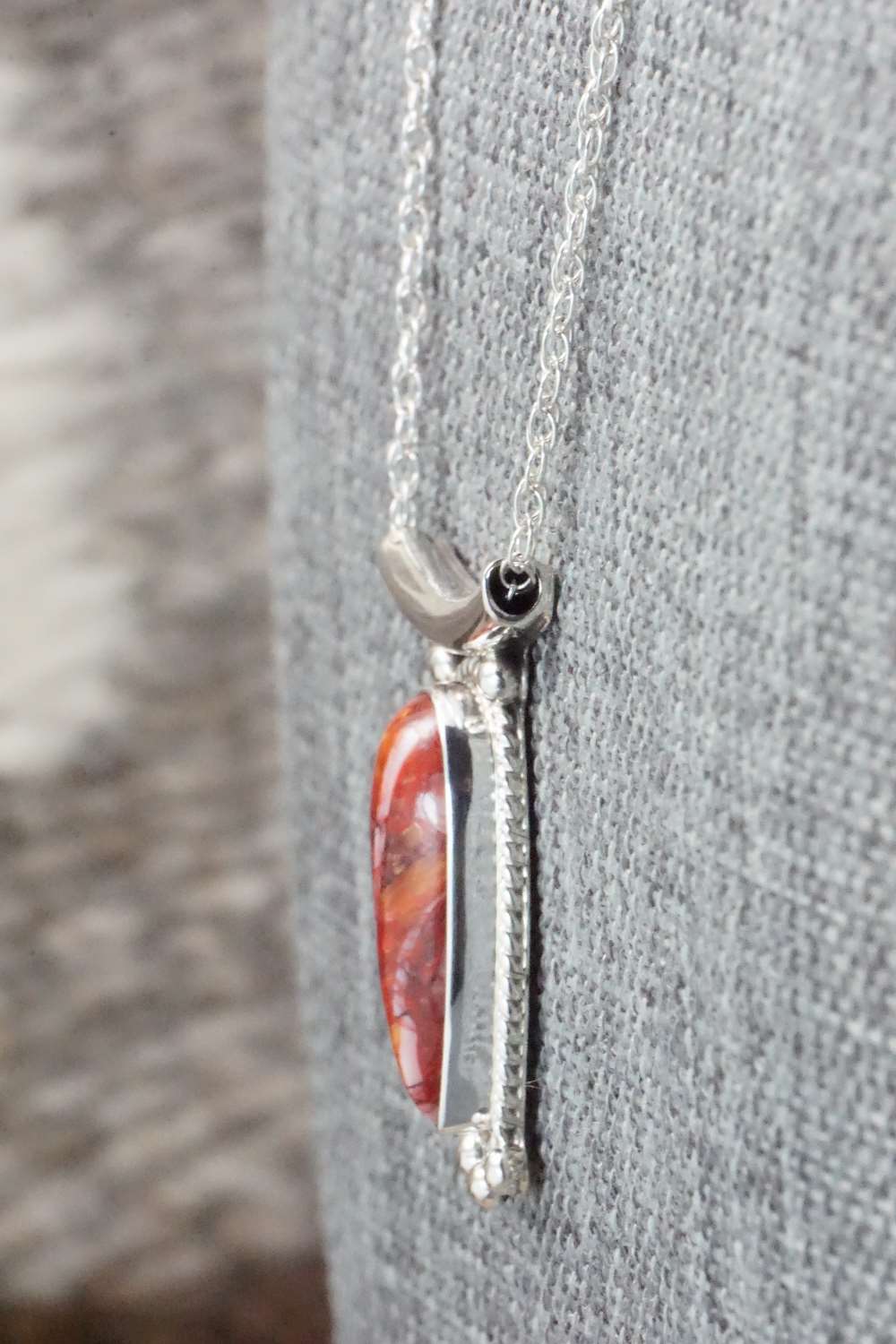 Spiny Oyster & Sterling Silver Necklace - Sharon McCarthy