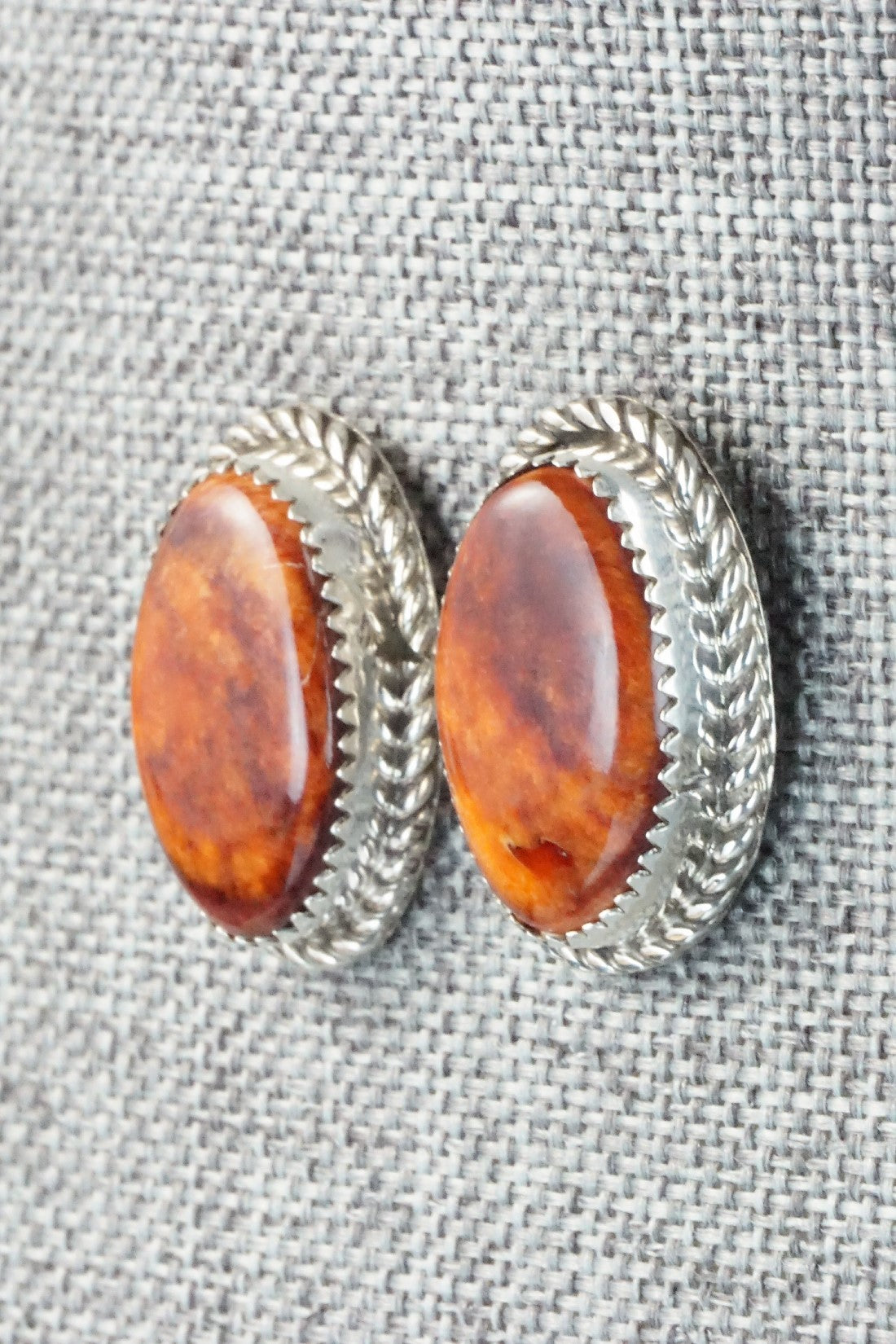 Spiny Oyster & Sterling Silver Earrings - Aaron Davis