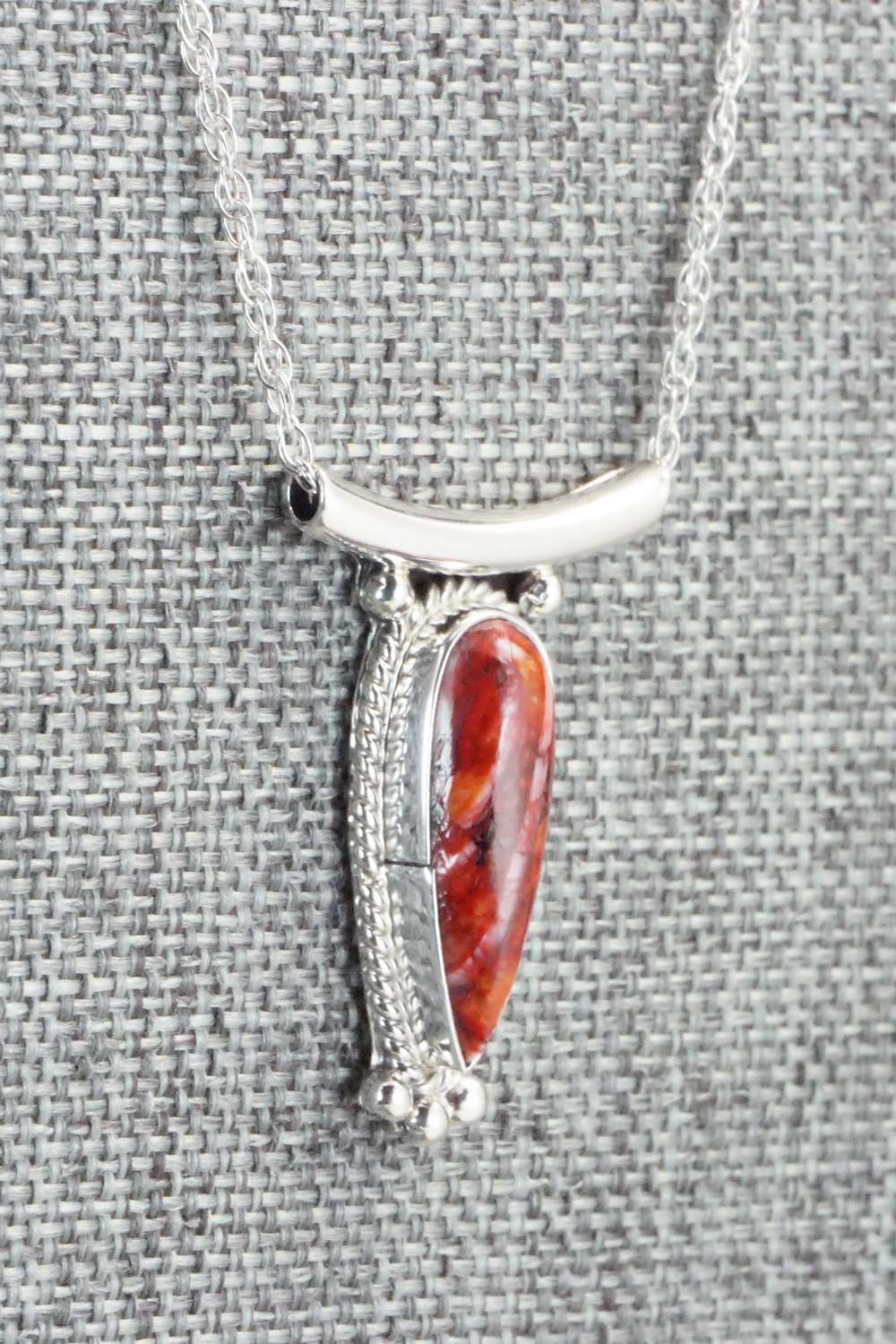 Spiny Oyster & Sterling Silver Necklace - Sharon McCarthy