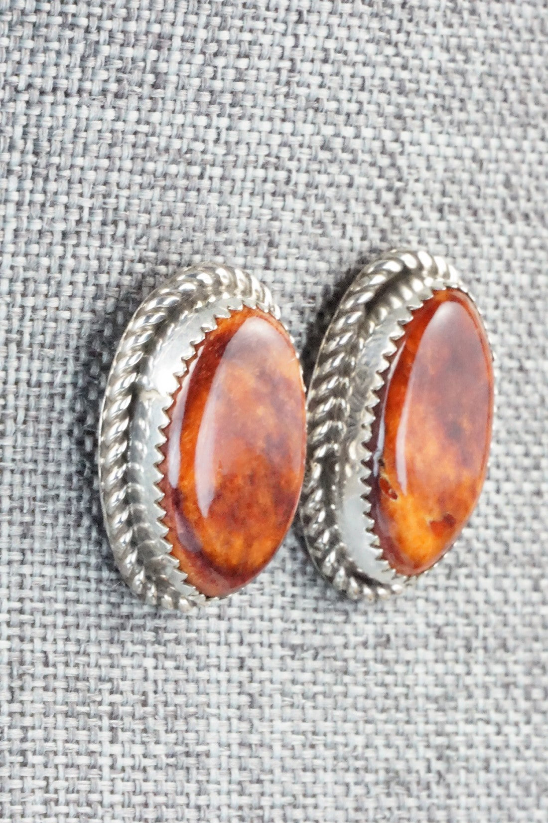 Spiny Oyster & Sterling Silver Earrings - Aaron Davis
