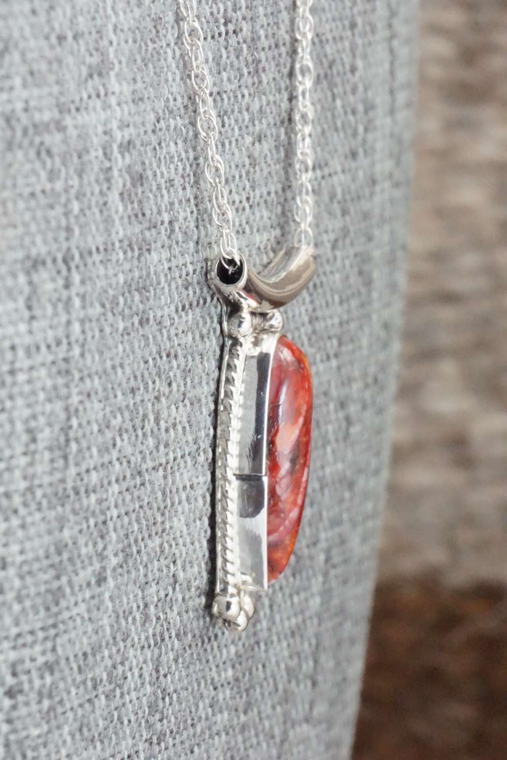 Spiny Oyster & Sterling Silver Necklace - Sharon McCarthy