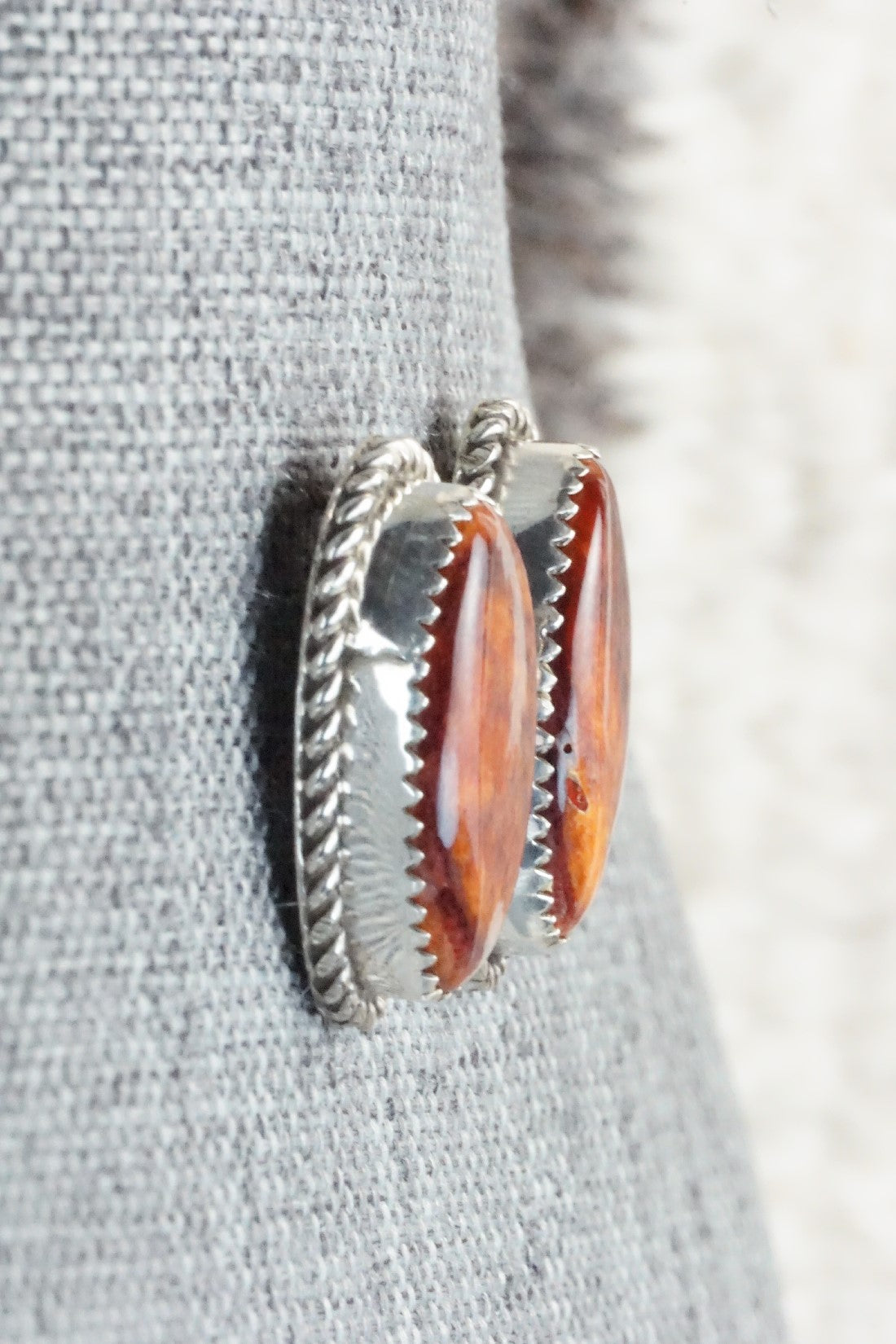 Spiny Oyster & Sterling Silver Earrings - Aaron Davis
