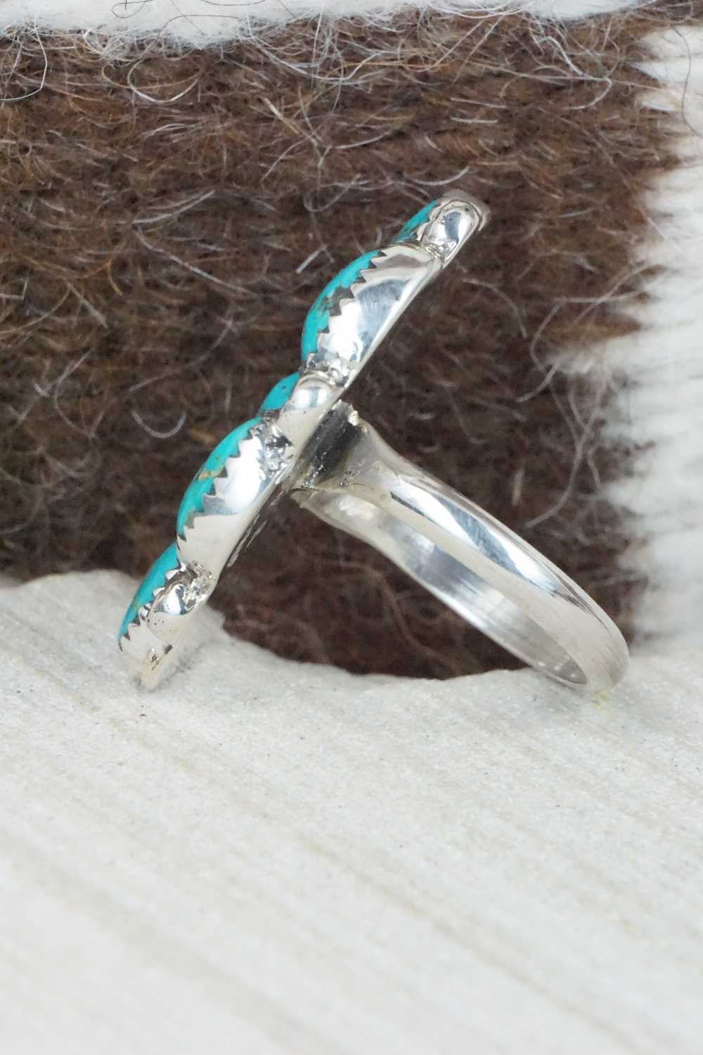 Turquoise & Sterling Silver Ring - Priscilla Reeder - Size 9.25