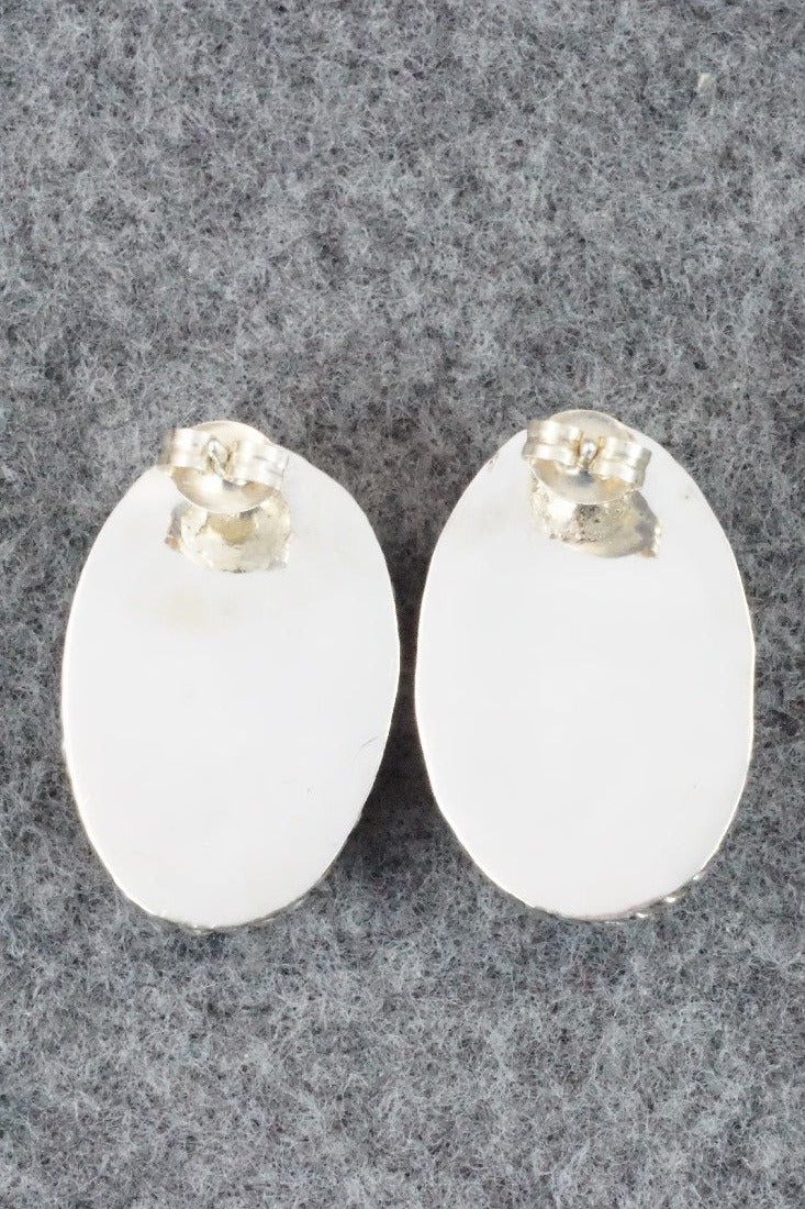 Spiny Oyster & Sterling Silver Earrings - Aaron Davis