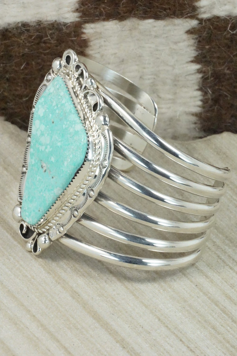 Turquoise & Sterling Silver Bracelet - Leslie Nez