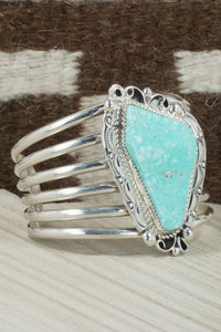 Turquoise & Sterling Silver Bracelet - Leslie Nez