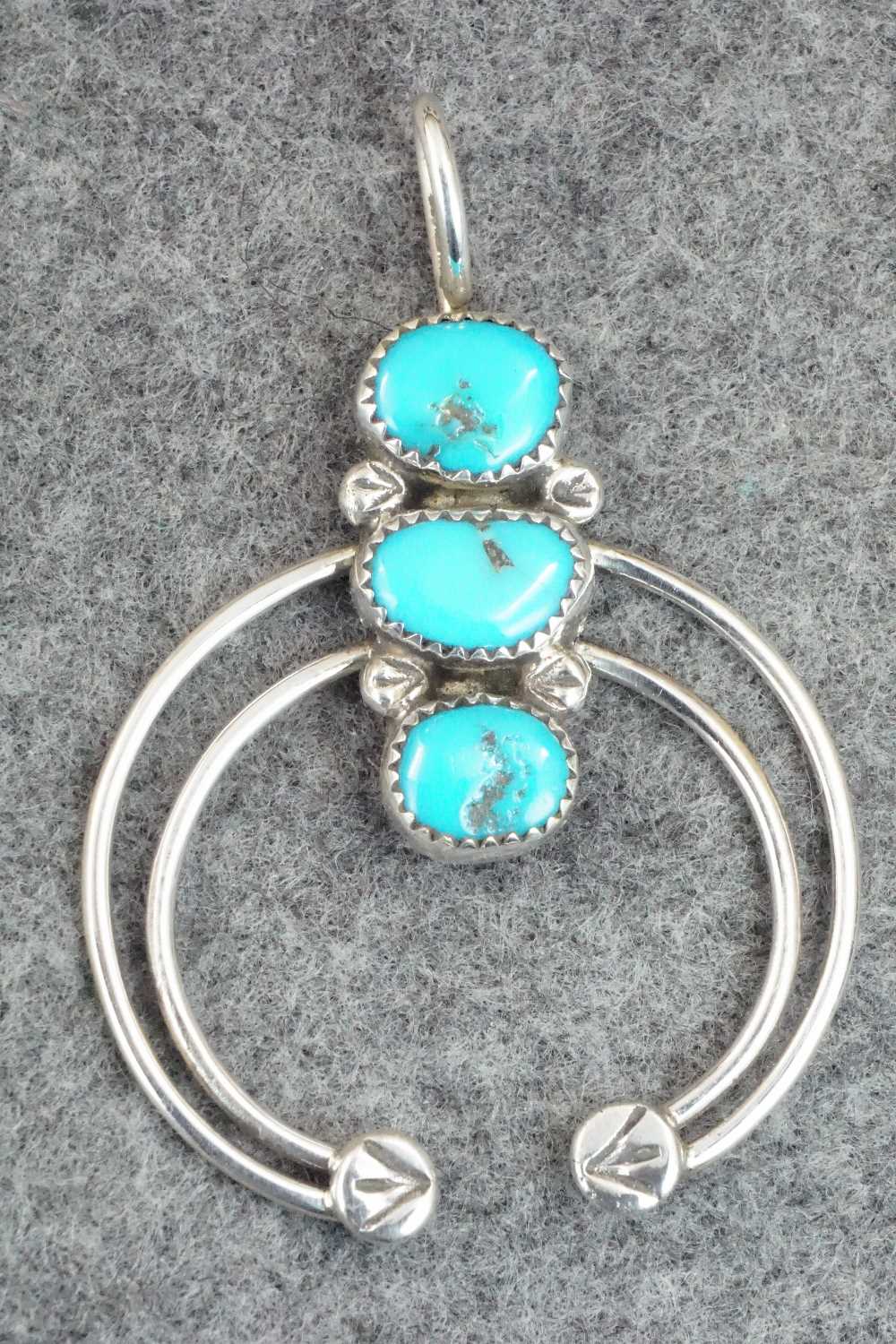 Turquoise & Sterling Silver Pendant - Priscilla Reeder