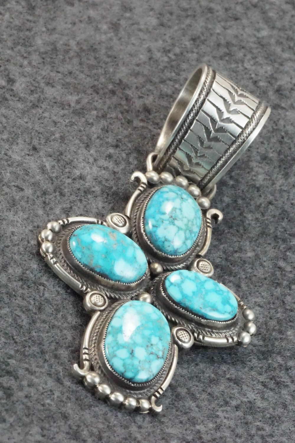 Turquoise & Sterling Silver Pendant - Calvin Martinez