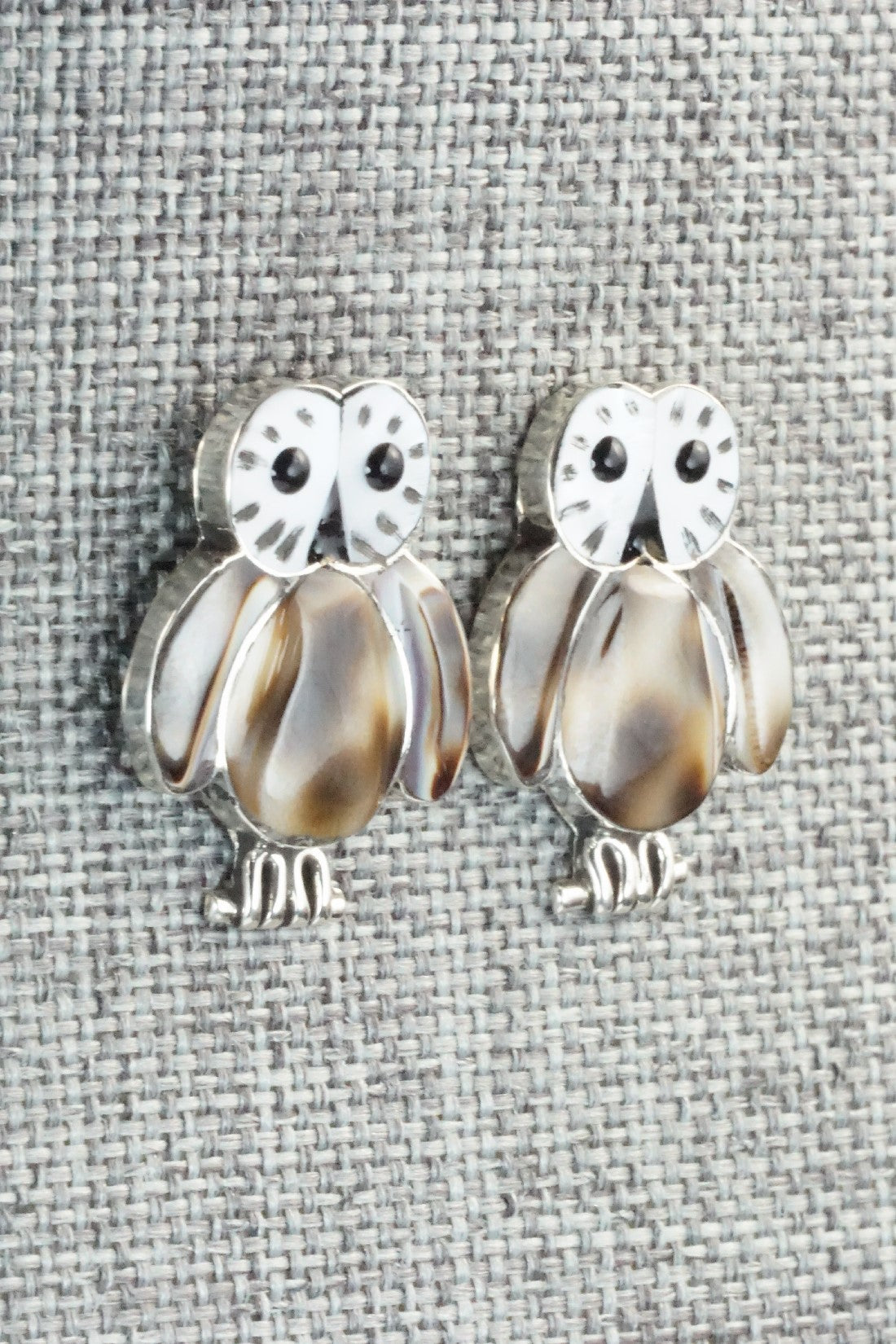 Mother of Pearl & Sterling Silver Earrings - Reginda Kallestewa